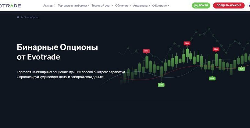 Обзор брокера бинарных опционов Evotrade